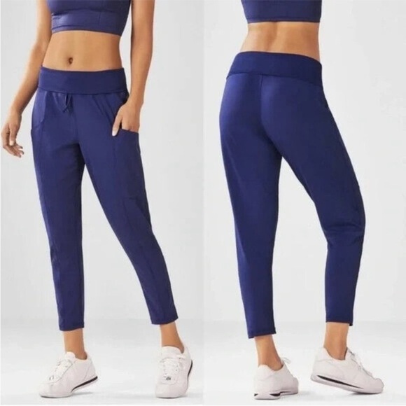 FABLETICS Maj Powerform Periwinkle Blue Fold Down Waist Atheleisure Jogger - Picture 1 of 8